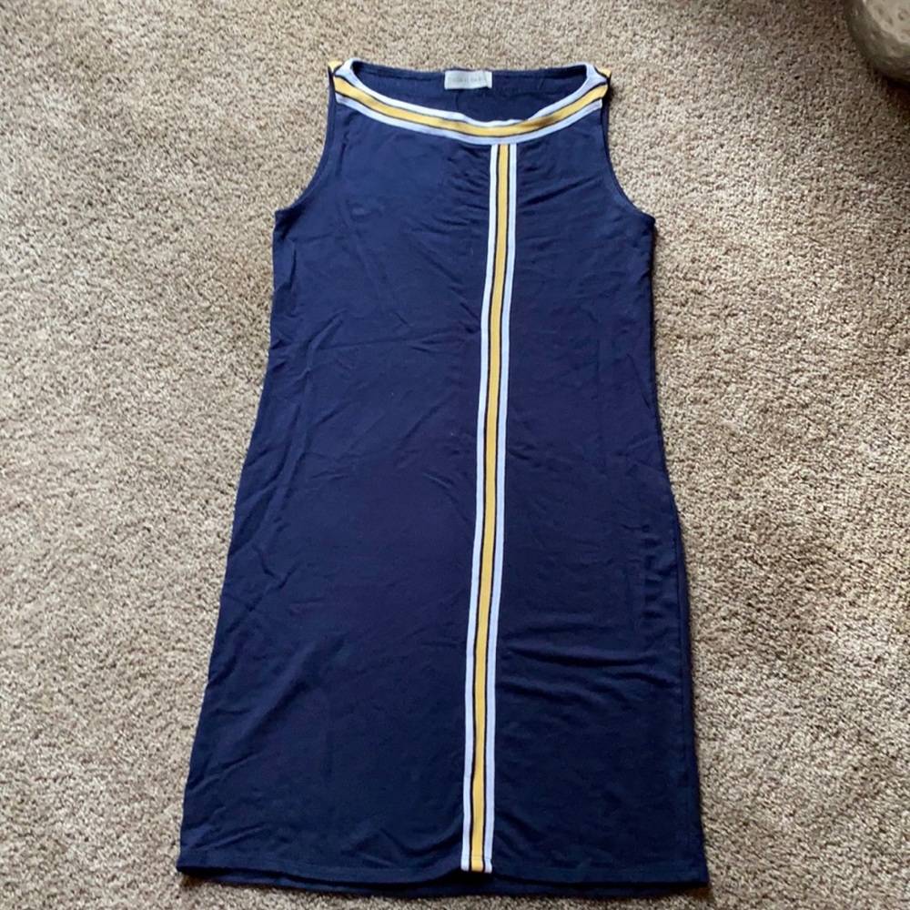 2 Jersey dresses-blue fitted dress & NWT aqua dress-S